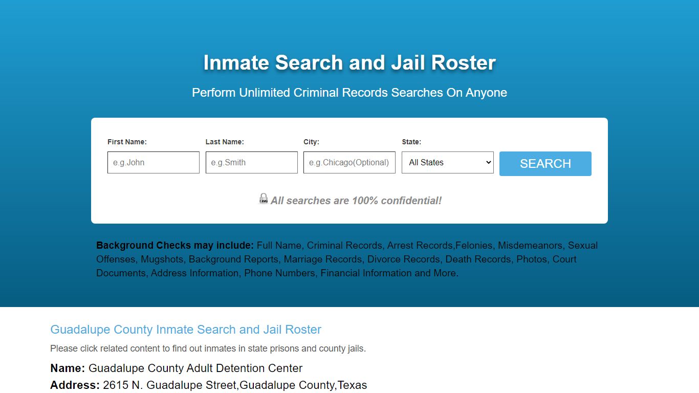 Guadalupe County Inmate Search and Jail Roster
